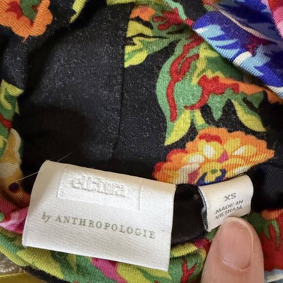 Ett:Twa By Anthropologie Coreyell Dress Knit Turtleneck Floral Black XS bv - Picture 7 of 9